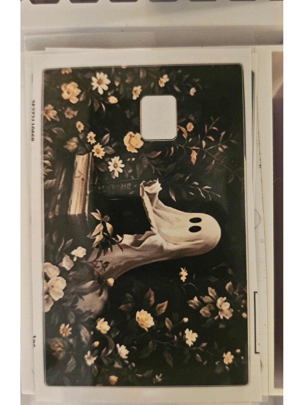 Halloween Ghost reading a book - Bank/Credit/Debit Card Skin Sticker - NEW